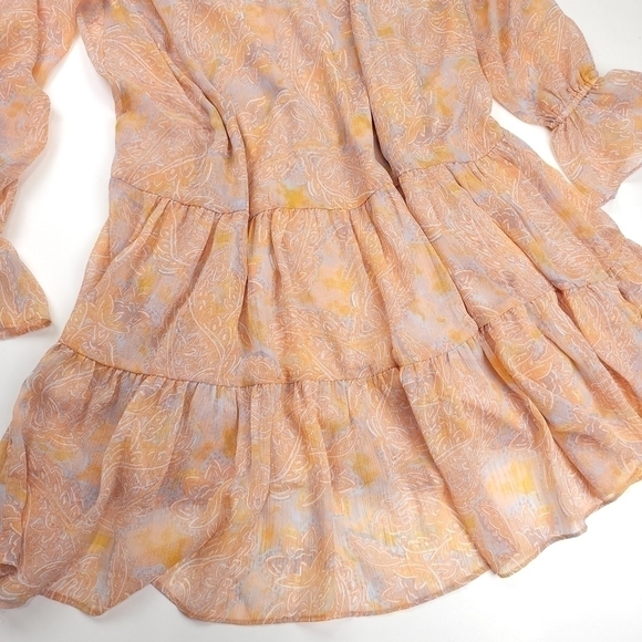 Illa Illa Peachy Paisley Boho Sheer Lined Dress Size S - Picture 11 of 12